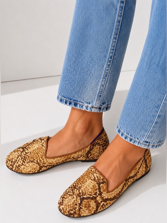 Rothy's Shoes - Rothys The Loafer Bronze Python Snake Flat 11 Knit Metallic Animal Print Casual
